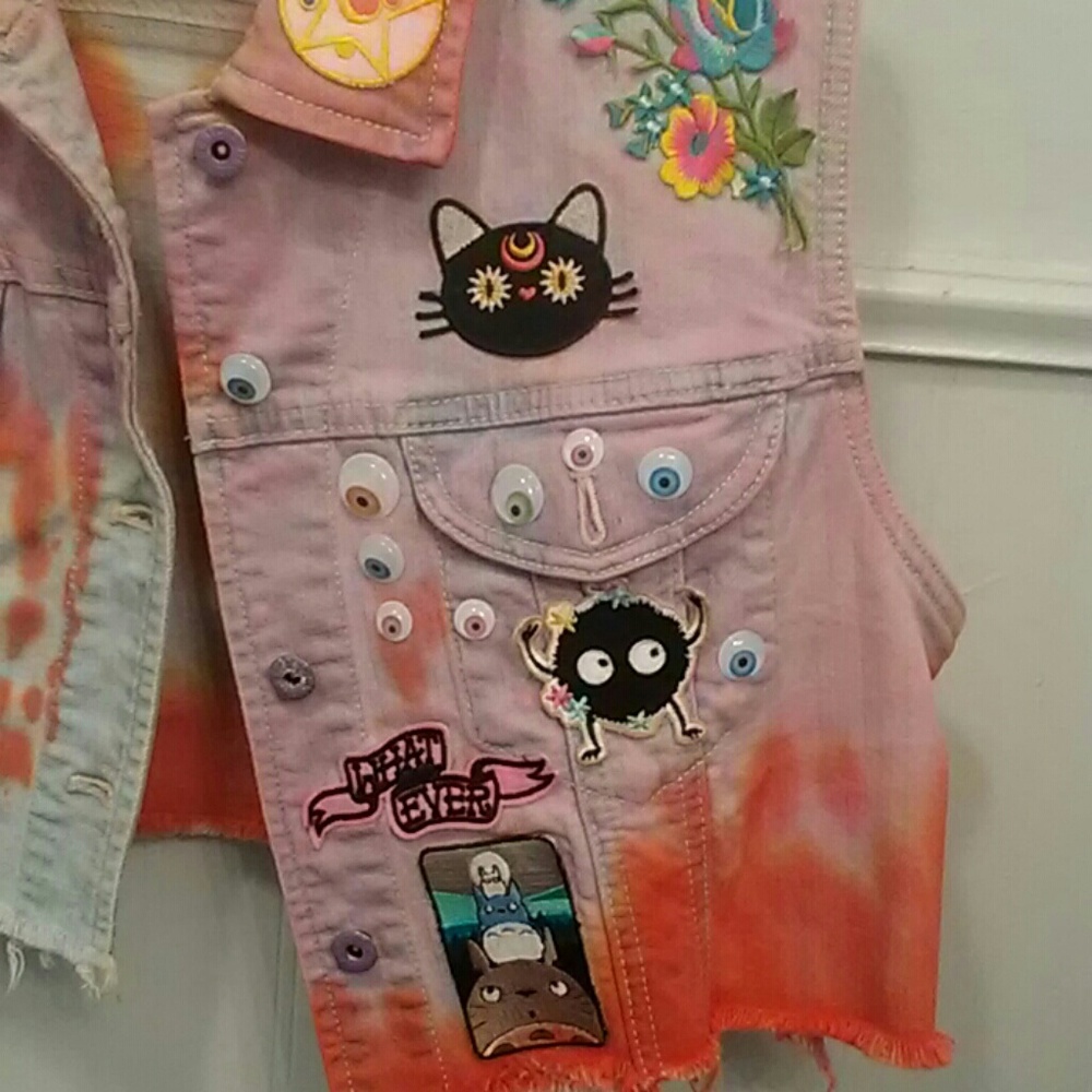 Kawaii PUNK VEST size 2 chicos plus. Fits ANYone - Picture 4 of 7